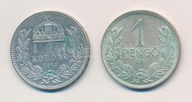 1912KB 1K Ag "Ferenc József" + 1938. 1P Ag T:2
Adamo K5.1, P6