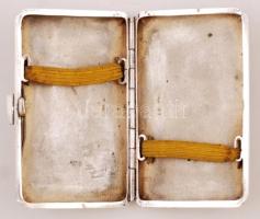 Gazdagon cizellált ezüst (Ag.) cigarettatárca, jelzett, nettó 51 g, 8×5×1 cm