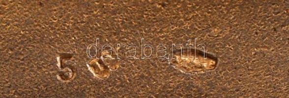 Gazdagon cizellált ezüst (Ag.) cigarettatárca, jelzett, nettó 51 g, 8×5×1 cm