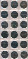 1749-1780. 1kr Cu "Mária Terézia" (46x) albumba rendezve, klf verdejelekkel (K,P,C,G,W,S,H...
