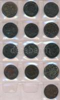 1749-1780. 1kr Cu "Mária Terézia" (46x) albumba rendezve, klf verdejelekkel (K,P,C,G,W,S,H...