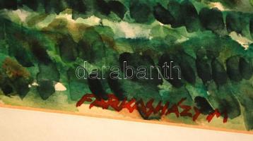 Farkasházy Miklós (1895-1964): Kapáló asszony. Akvarell, papír, jelzett, 46×34 cm