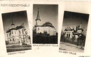 1930 Budapest XVI. Rákosszentmihály, Fábián-villa, Krajcsovics-villa, Zilzer-villa, Stróbl J. Nándor fényképész saját kiadása