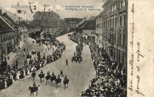 Budapest I. Dísz tér, Szent István körmenet, kiadja Schwarz Jakab (r)