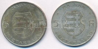 1947. 5Ft Ag "Kossuth" (2x) T:2,2-