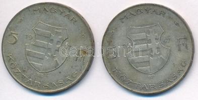 1947. 5Ft Ag "Kossuth" (2x) T:2-,3