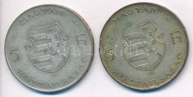 1947. 5Ft Ag "Kossuth" (2x) T:2-,3