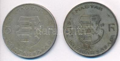 1947. 5Ft Ag "Kossuth" (2x) T:2-,3