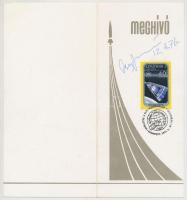1976 Azonosítatlan űrhajósok (Leonov?) aláírásai az "Űrkutatás a béke és a haladás szolgálatába...