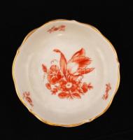 Herendi virágmintás porcelán tálka, kézzel festett, jelzett, hibátlan, m: 3 cm, d: 8 cm