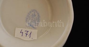 Herendi virágmintás porcelán tálka, kézzel festett, jelzett, hibátlan, m: 3 cm, d: 8 cm