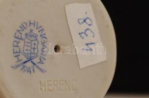 Herendi porcelán elefánt, kézzel festett, jelzett, hibátlan, m: 7 cm