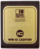 Win IC ezüstözött öngyújtó, eredeti dobozában, hiányos, h: 7,5 cm / Win IC lighter