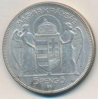 1930. 5P Ag "Horthy jobbra" T:2 oxidáció Adamo P8
