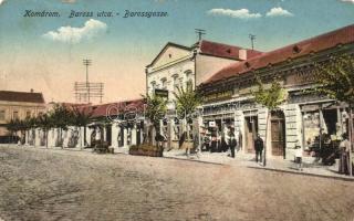 Komárom, Komárno; Baross utca, Pannónia könykiadó, Krausz Samu üzlete / street, printing shop (fl)