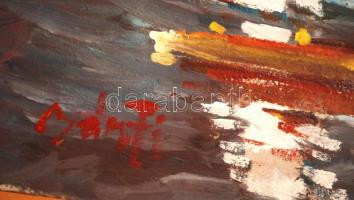 Bánfi jelzéssel: Vitorlások. Olaj, karton, fa keretben, 23x32 cm