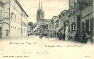 1899 Zagreb, Zágráb; Petrinjska ulica / street, church (EK)