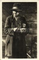 1938 Kárpáti zsidó / Jude in den Karpathen / Carpathian Ukraine, Jewish man, Judaica, Ungvár Visszatért So. Stpl.