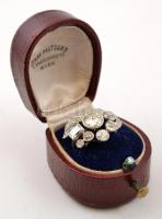 Art-deco stílusú platina gyűrű brill és gyémánt kővekkel, centrál kő: 1,2 Ct (FM, Cr, VS2), körülött...