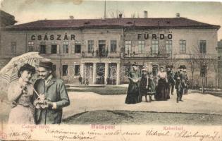 Budapest II. Császár fürdő, Kaiserbad, kollázs / collage (Rb)