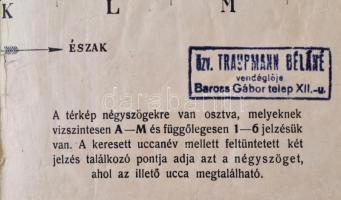 Budafok R.T. Város Térképe. Papír vászonra kasírozva. 31x61 cm. Évszám, készítő, kiadó nincs. A cím ...