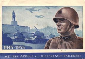 'Az 1955. április 4-i díszszemle emlékére' / Hungarian military parade (b)