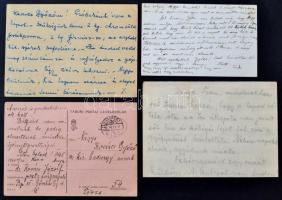 cca 1935-1940 Kovács Győző (?-?) híradós hadnagy magánlevelezésének részlete, nagyrészt családtagjai...