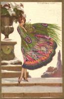 Italian Art Deco postcard, lady, Degami 3016. s: T. Corbella