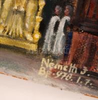 Németh jelzéssel: Emlékek. Olaj, farost, 59×41 cm