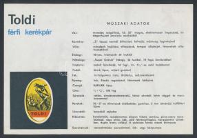 cca 1960 A Csepel Toldi kerékpár műszaki tájékoztatója