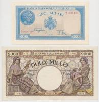 Románia 1941. 2000L + 1944. 5000L + 1966. 25L + 50L + 100L (4x) közte 3db sorszámkövető és 1db közel...