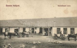 Palást, Piastovce; Szövetkezeti üzlet, lovaskocsi / shop, horse carriage (Rb)