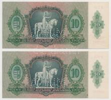 1936. 10P (2x) sorszámkövetők, mindkettő hamis "MINTA" perforációval T:I,I-