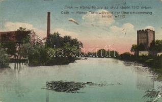 Csák, Csákova, Ciacova; Római torony az 1912-es árvíz idején / tower, flood (EK)