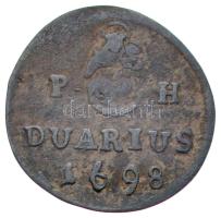 1698K-B Duarius Ag "I. Lipót" (0,57g) T:2- patina Huszár: 1499., Unger II.: 1104.a