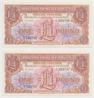 Nagy-Britannia / Katonai kiadás 1956. 1Ł (2x) sorszámkövetők T:I Great Britain / British Armed Forces 1956. 1 Pound (2x) sequential serials C:UNC