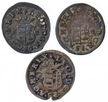 1703K-B Duarius "I. Lipót" (3x) T:2-,3 patina Huszár: 1499., Unger II.: 1105