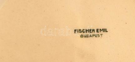 Fischer Emil kis tálka, 2 db., matricás, jelzett, kopott, d.: 13 cm x 2