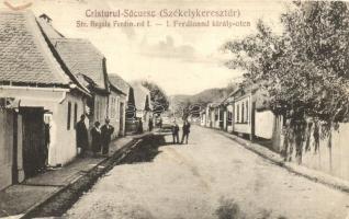 Székelykeresztúr, Cristurul-Saceusc, Cristuru Secuiesc; I. Ferdinánd király utca / street (EK)