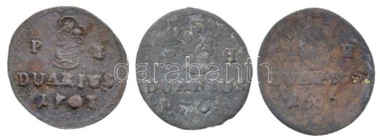 1696-1703K-B Duarius "I. Lipót" (3x) T:2-,3 patina Huszár: 1499., 1500., Unger II.: 1104.a,1105.,1106.