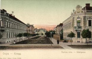 Eszék, Osijek, Esseg; Iskola utca / Skolska ulica / Schulgasse / street