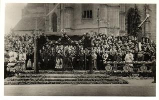 1940 Kolozsvár, Cluj; bevonulás, Horthy Miklós, Purgly Magdolna / entry of the Hungarian troops, Horthy, Purgly