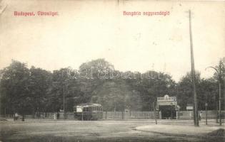 Budapest XIV. Városliget, Hungária nagyvendéglő, villamos (EK)