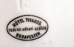 Hüttl Tivadar tányér, 1 db.,részben kézzel festett , jelzett, kopásokkal, d.: 20 cm