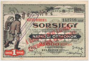 1914. "Sorsjegy Napközi otthonok javára" sorsjegy 1K értékben, bélyegzéssel T:III