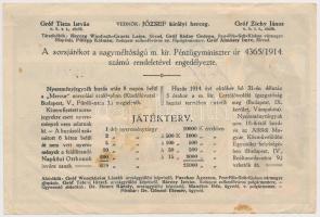 1914. "Sorsjegy Napközi otthonok javára" sorsjegy 1K értékben, bélyegzéssel T:III