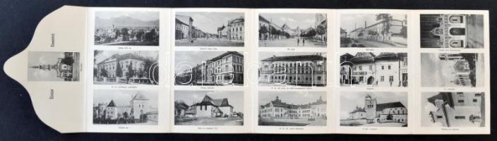 Késmárk, Kezmarok; Thököly vár, Weingyár, Krayház, templomok / castle, factory, churches, leporello card