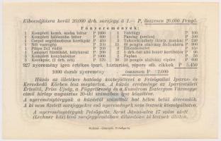 1939. "Ipartestületi Sorsjegy - A Felsőgalla és Vidéke Ipartestület" sorjegye 1P értékben,...