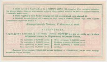 1926. "A Magyar Nemzeti Szövetség Sorsjegye" 5000K értékben, III. sorozat T:I