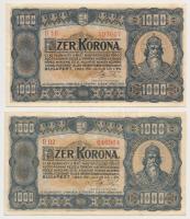 1923. 1000K "Magyar Pénzjegynyomda Rt. Budapest" (2x) T:III kis szakadás